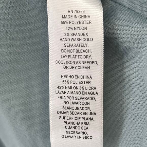 Alex Evenings Faux Wrap Pleated Sleeveless Top Rhinestone Buckle Sz XLP Sage - Picture 6 of 6